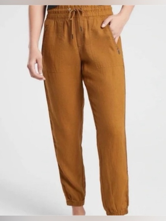 Athleta Pants - Athleta Cabo 100% linen Drawstring Jogger in Warm Camel